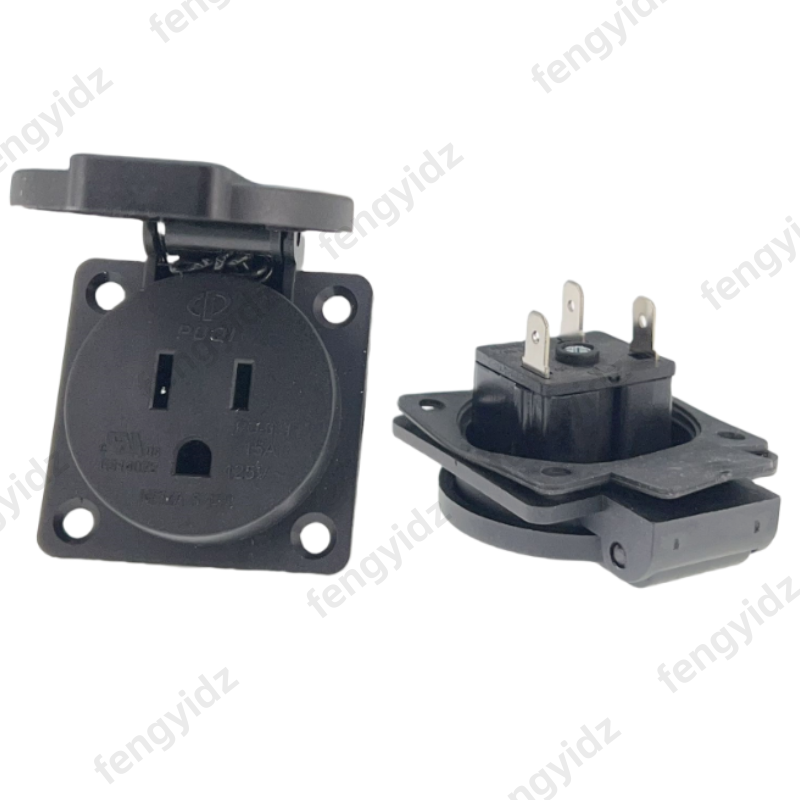Outdoor Power Receptacle - Czarny 125V 15A 20A IP44 CE