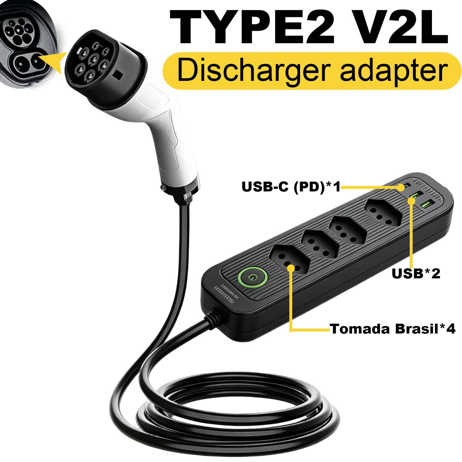 Outdoor Power Port - Adapter rozruchowy Type2 V2L 16A z