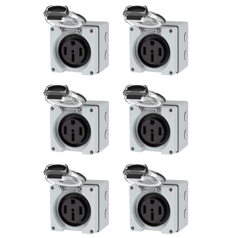Outdoor Power Receptacle - Skrzynka gniazdowa ABZL 6X 50A, gniazdo