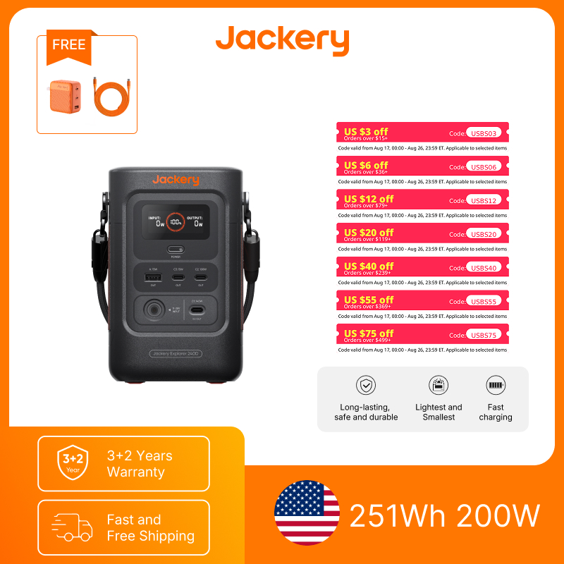 Power Outdoor Jackery - Powerbank Jackery E240DC i ładowarka GaN