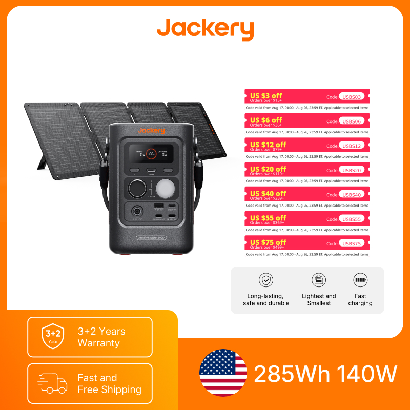 Power Outdoor Jackery - Powerbank Jackery Explorer 300DC i panel