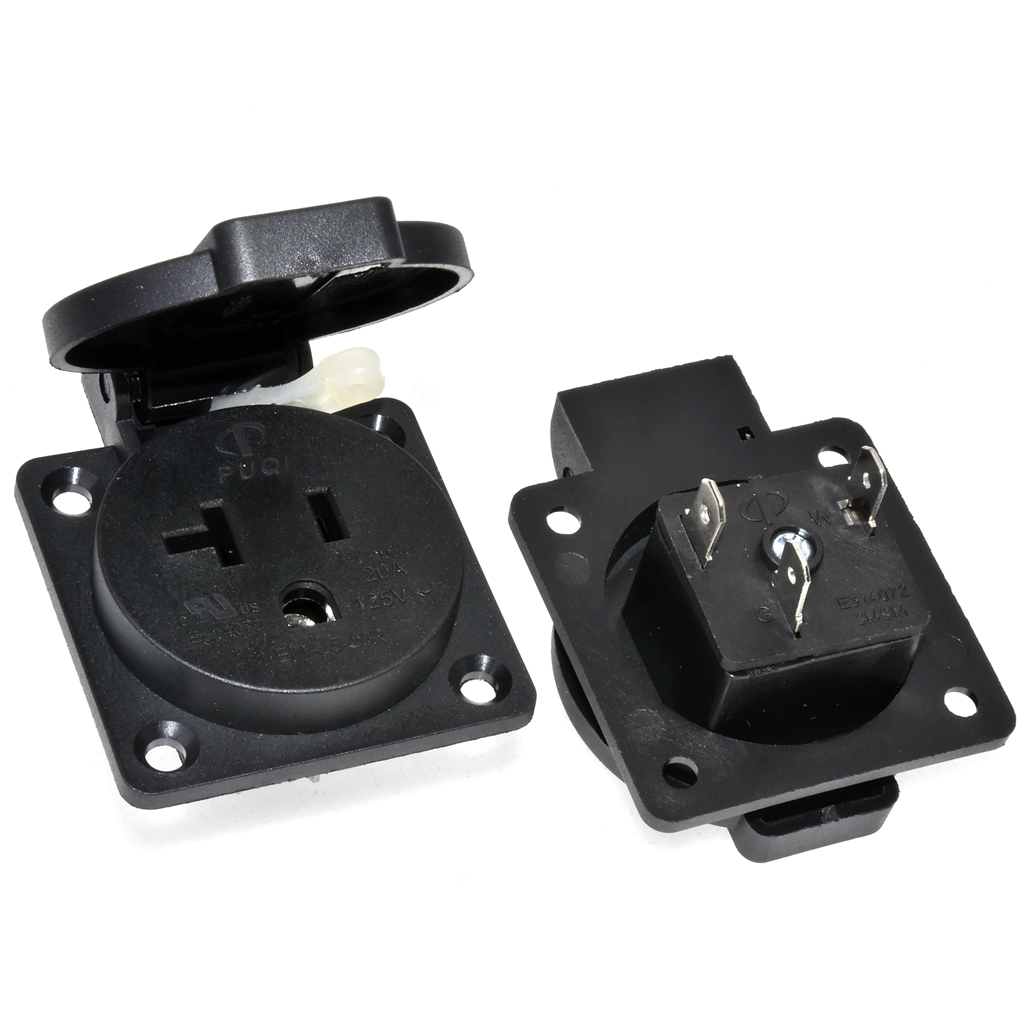 Czarny 125V 15A 20A IP44 CE Am – Outdoor Power Receptacle recenzja i cena
