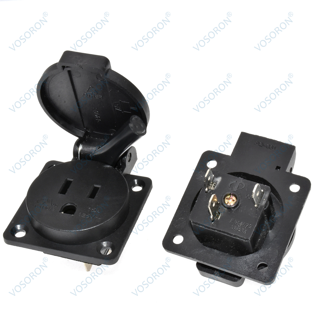 Czarny 125V 15A 20A IP44 CE Am – Outdoor Power Receptacle recenzja i cena