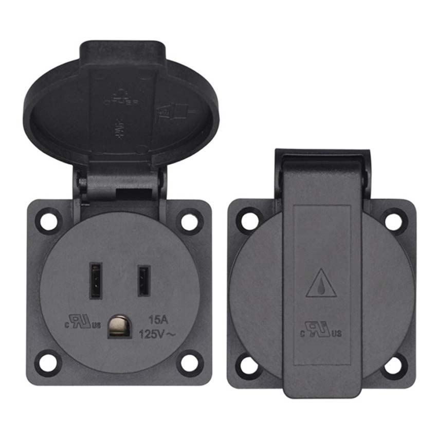 Czarny 125V 15A 20A IP44 CE am – Outdoor Power Receptacle recenzja i cena