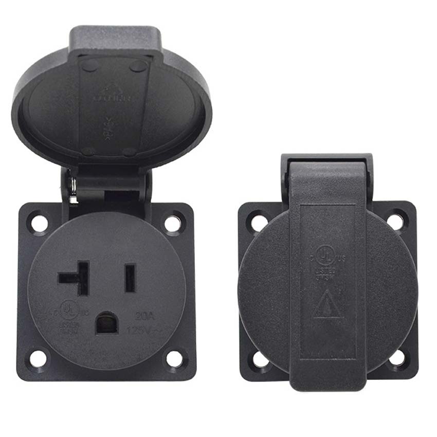 Czarny 125V 15A 20A IP44 CE am – Outdoor Power Receptacle recenzja i cena