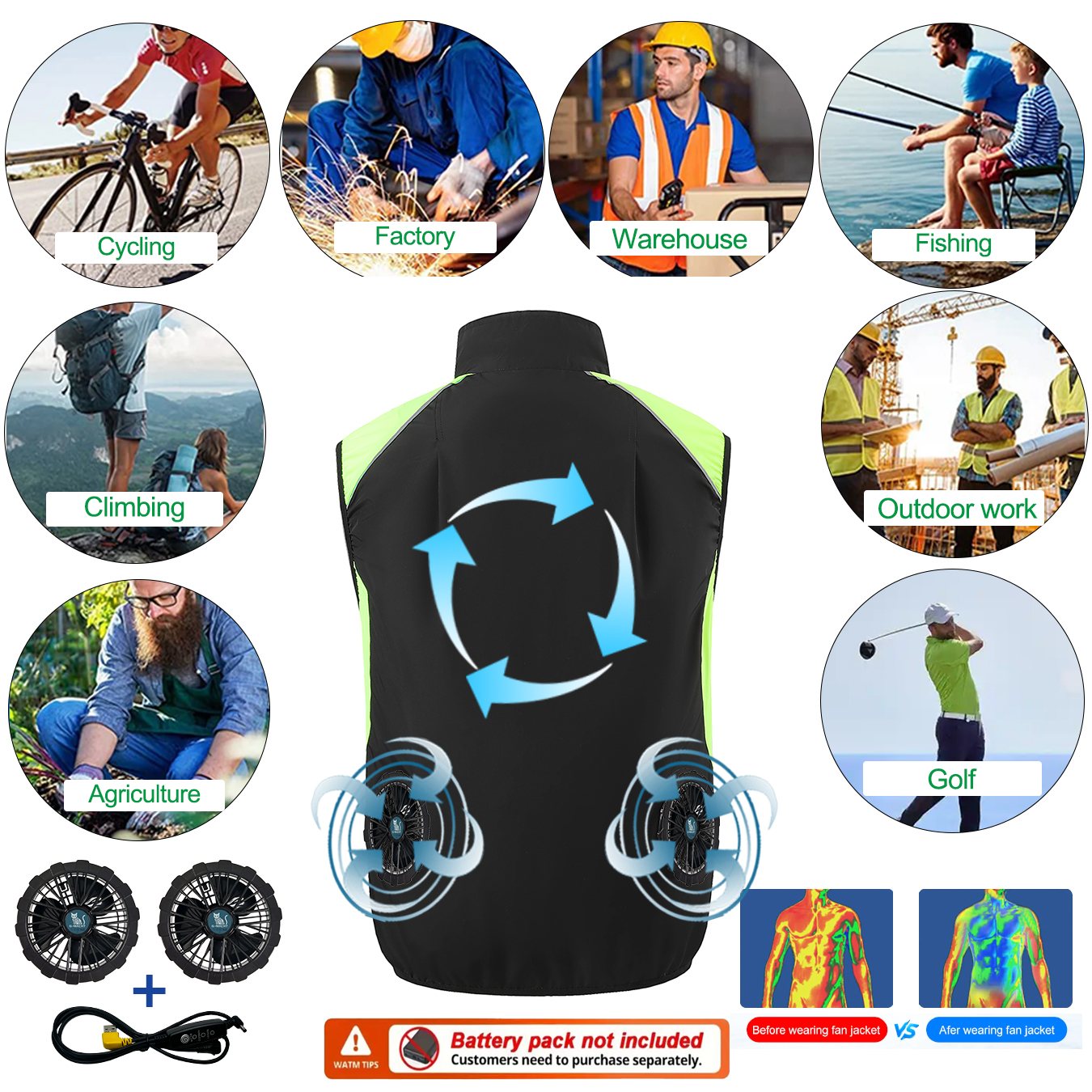 Kamizelka chłodząca z wentylat – Outdoor Power Not Working recenzja i cena